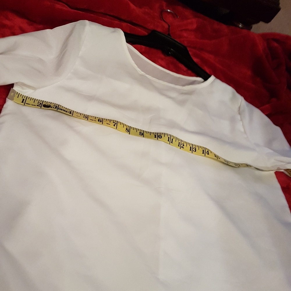 NWT White Dip Hem Long Tail Blouse - Picture 5 of 8